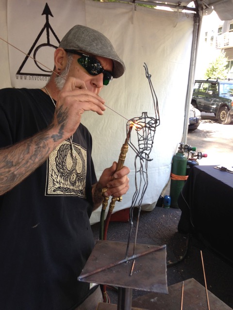 Pacific Northwest Sculptors member Dave Gonzo at Art in the Pearl 2018