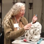 Pacific Northwest Sculptors member Carole Murphy at Art in the Pearl 2018